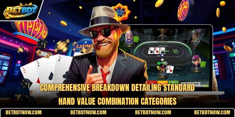 Comprehensive breakdown detailing standard hand value combination categories