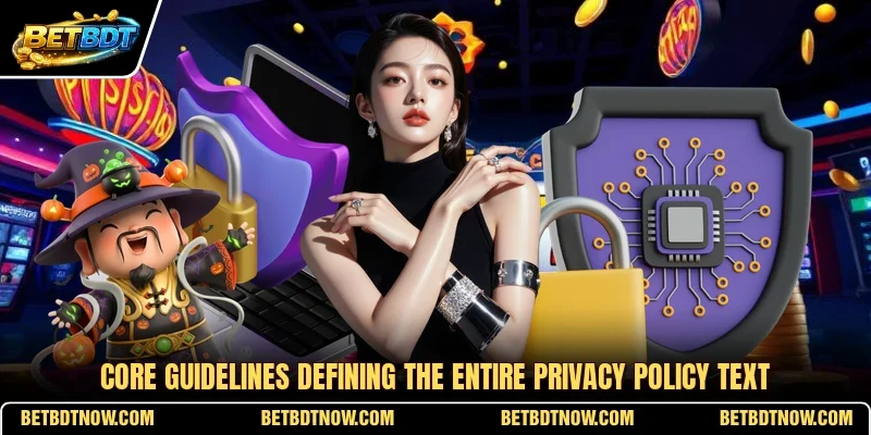 Core guidelines defining the entire privacy policy text