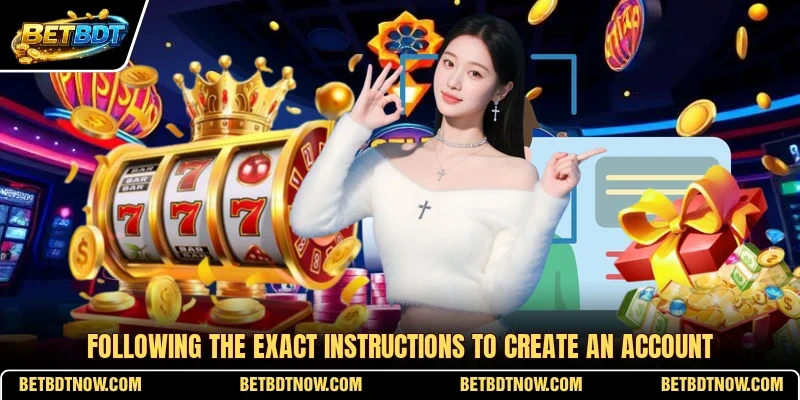 Following the exact instructions to create an account