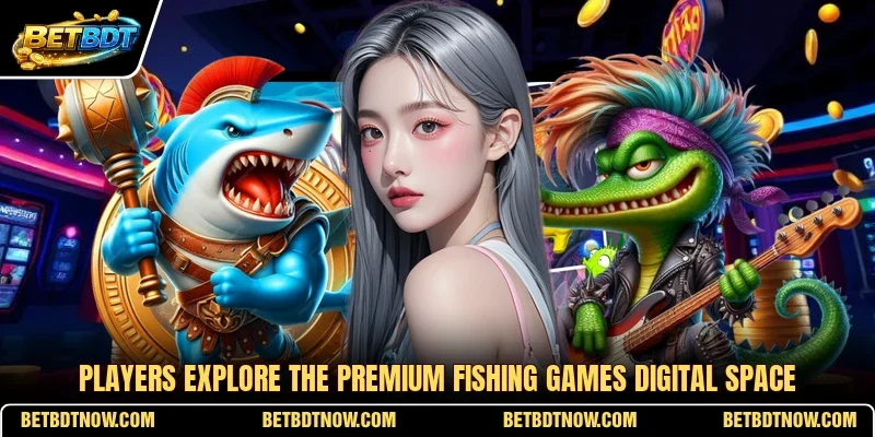 Players explore the premium Fishing Games digital space