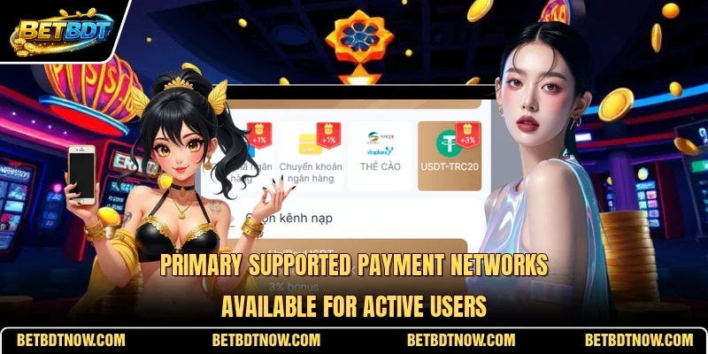 Primary supported payment networks available for active users