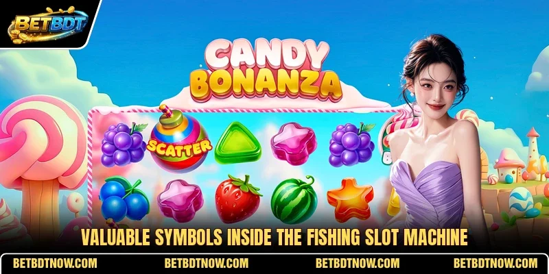 Valuable symbols inside the fishing slot machine